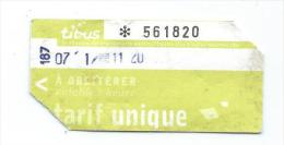 112 T - TRANSPORT CÔTES D'ARMOR  - TIBUS - 1 TICKET (état Moyen - Voir Scan) - Europe