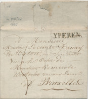 627/23 - Lettre PRECURSEUR De WATOU Griffe YPEREN 1820 Vers Comte D' Auxy De WATOU Chez De Merode De WESTERLOO à BXL - 1815-1830 (Holländische Periode)