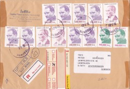 REGISTERED COVER  13 STAMPS 2001 TURKEY. - Covers & Documents