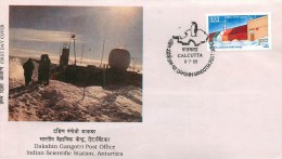 INDE - POLAIRE  - "INDIAN SCIENTIFIC STATION - ANTARTICA" - LETTRE 1989 - BEAU CACHET - Forschungsprogramme