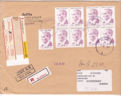 REGISTERED  COVERS  9 STAMPS 2000  TURKEY. - Lettres & Documents