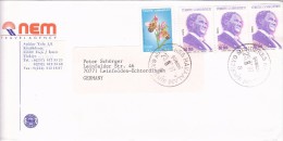 REGISTERED  COVERS  4 STAMPS  ORCHID,1997  TURKEY. - Cartas & Documentos