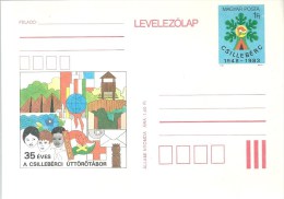 3478a Hungary Postcard Child Pioneer Camp Scouting ERROR 2 Different Coloured Postcard Unused - Errori Sui Francobolli