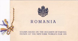 ROMANIA 1939 NEW-YORK WORLD'S FAIR BOOKLET SC # 489-490 - Libretti