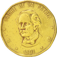 Monnaie, Dominican Republic, Peso, 1991, TB+, Laiton, KM:80.1 - Dominicaine