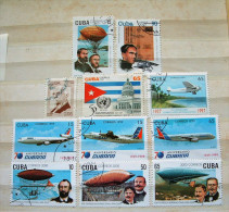 Cuba 1996 - 2000 Planes Balloons United Nations Capitol Heroes - Usati