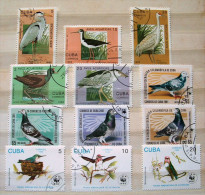 Cuba 1992 - 2001 Birds Water Birds Hummingbirds Heron Pigeons - Usati