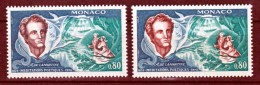 Monaco  841 Variété Gris Et Saumon  Lamartine Neuf ** TB  MNH Sin Charnela - Plaatfouten En Curiosa