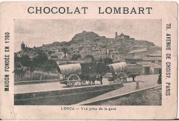 CHROMO CHOCOLAT LOMBART LORCA VUE PRISE DE LA GARE - Lombart