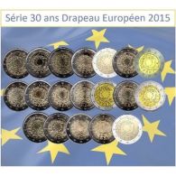 Série 23 Pièces 2 Euros Commémorative 30 Ans Drapeau Européen 2015 - Monaco