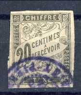 Colonie Francesi, Emissioni Generali Timbre Tax 1884 N. 8 C. 20 Nero Annullo Cachet Violet Saint Pierre - Taxe