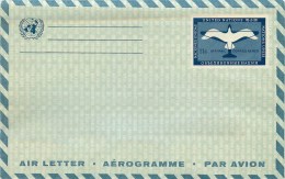 NATIONS UNIES  -AEROGRAMME - AIR LETTER -  11 C. BLEU - POSTE AERIENNE. - Poste Aérienne