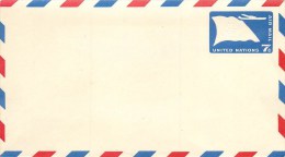 NATIONS UNIES  -AEROGRAMME - AIR LETTER -  7 C. BLEU - POSTE AERIENNE. - Luchtpost