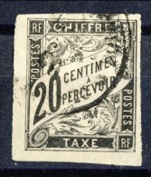 Colonie Francesi, Emissioni Generali Timbre Tax 1884 N. 8 C. 20 Nero Usato - Taxe