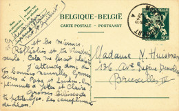 265/22 - Entier Postal Lion V MONT ST GUIBERT 1945 Vers BXL - Signé Huisman - Tarjetas 1934-1951