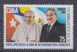 2015.80 CUBA 2015 MNH VISIT POPE FRANCISCO RAUL CASTRO VATICAN CITY - Usati