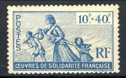 Colonie Francesi, Emissioni Generali 1943, Au Profit Des Oevres De Solidarité Francaise N. 66 Fr. 10 + Fr. 40 Blu MLH - Sonstige & Ohne Zuordnung