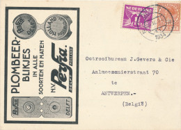 639/23 - NEDERLAND - Carte Privée Illustrée DELFT 1934 - Entete Verzegeling N.V. Perfra Patent - Storia Postale