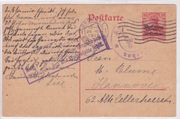 Allemagne - Occupation Belge, Carte "Feldpost Office",WW1,Bruxelles Du 216/08/15 TO HANNOVER. - Zone Belge