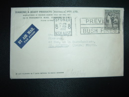 LETTRE Pour La FRANCE TP TERRE SPHERE 1/6 OBL.MEC.7 FEB 1952 SYDNEY + DIAMOND & BOART PRODUCTS - Covers & Documents