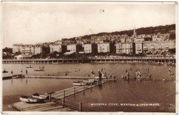 Madeira Cove, Weston-super-Mare Real Photo Postcard - Excel Series - Postmark 1937 - Animated - Weston-Super-Mare