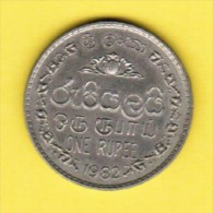 SRI LANKA   1 RUPEE 1982 (KM # 136.2) - Sri Lanka (Ceylon)