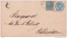 DANEMARK  ENTIER POSTAL AVEC COMPLEMENT D'AFFRANCHISSEMENT  CACHET D'ARRIVEE - Storia Postale