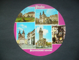 Czechoslovakia: PRAHA PRAG PRAGUE - Old Town Square - Multiview - Runde AK, Round Shape Postcard - 1970s Unused - Tsjechië