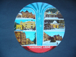 Czechoslovakia: Marianske Lazne Marienbad - Multiview - Runde AK, Round Shape Postcard - Posted 1977 - Tsjechië