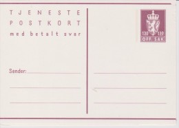 Norway Postal Stationery Coat Of Arms - Double Card ** - Postal Stationery