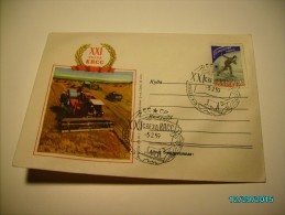 USSR RUSSIA , XXI COMMUNIST PARTY CONGRESS,  COMBINE HARVESTER , TRUCK , ICE SKATING  , 1958 COVER  , 0 - Landbouw