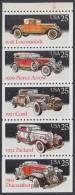 !a! USA Sc# 2385a MNH BOOKLET-PANE(5) W/ Top Margin - Classic Automobiles - 3. 1981-...