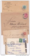 ROYAUME-UNI   HUIT  LETTRES DONT 2 AVEC TIMBRES PERFORES, CENSURE... - Postmark Collection