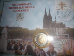 Busta Fil.numismatica 2 Euro 2005 VATICANO Vatican Vatikan-XX Giornata Mondiale Della Gioventù - Vatikan