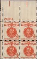 Plate Block -1961 USA Mahatma Gandhi Stamp Sc#1174 Famous Indian - Plate Blocks & Sheetlets