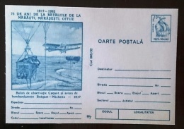 ROUMANIE 1 Ere Guerre Mondiale,entier Postal Illustré. 75 Eme Anniversaire De La Bataille De La Marne. NEUF Emis En 1992 - WO1