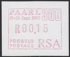 SOUTH AFRICA RSA 1987, ATM PAARL 300 Year Anniv. MNH - Neufs