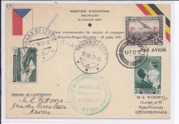 Vol Aller/retour Belgique/tchécoslovaquie Du Meeting D'aviation De Bruxelles 18 Juillet 1937 V.Prague.TB - Cartas & Documentos