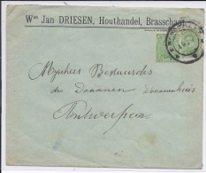 N°137(2) Obl.Fortune Brasschaet/1919 S/l. En-tête " Wwe Jan Driesen, Houthandel, Brasschaet".TB - Fortuna (1919)