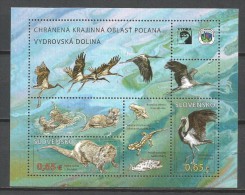 Slovakia 2015. FAUNA Birds,vydra POLANA Protected Animals MNH Block - Neufs