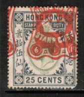 HONG KONG  25 CENTS "BILL Of EXCHANGE" FISCAL---(See Scan For Condition) - Stempelmarke Als Postmarke Verwendet