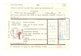 TP Elström Surchargé T S/document De La Regie Des Postes C.bleu Bureau Des Postes Compte Douane PR2517 - 1970-1980 Elström