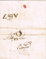 16232. Carta Entera Pre Filatelica VILANOVETA (Barcelona) 1802, Marca V.45 De Vilanova - ...-1850 Prefilatelia