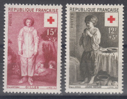 France 1956 Croix Rouge Yvert#1089-1090 Mint Hinged (avec Charnieres) - Ongebruikt