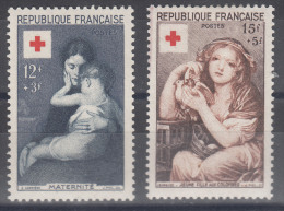 France 1954 Croix Rouge Yvert#1006-1007 Mint Hinged (avec Charnieres) - Unused Stamps