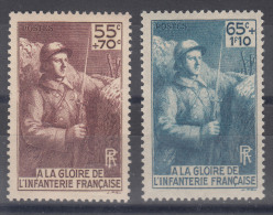 France 1938 Yvert#386-387 Mint Never Hinged (sans Charnieres) - Neufs