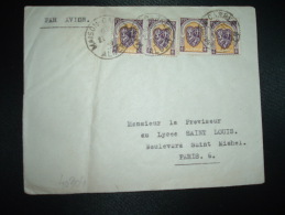 LETTRE PAR AVION Pour La FRANCE TP BLASON ALGER 1F50 X4 OBL.21-11-? MAISON-CARREE ALGER - Covers & Documents