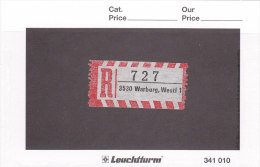 Einschreibezettel R -  Deutschland -   727 - 3530 Warburg , Westf 1 - R- & V- Vignetten