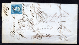 5/ France  : N° 22 SUR  LETTRE   , Cote : 5,00 € , Disperse Belle Collection ! - 1862 Napoleon III