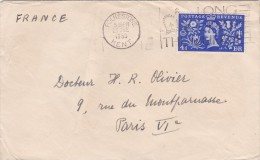 LSC  DEPART DE FOLKESTONE - GRANDE BRETAGNE -   25 JNE 1953 - Postmark Collection